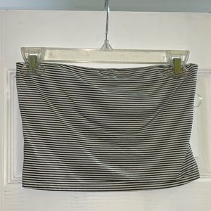 Black and White striped tube top